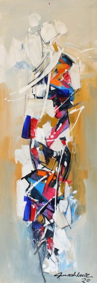Mashkoor Raza, 12 x 36 Inch, Oil on Canvas, Abstract Painting, AC-MR-360